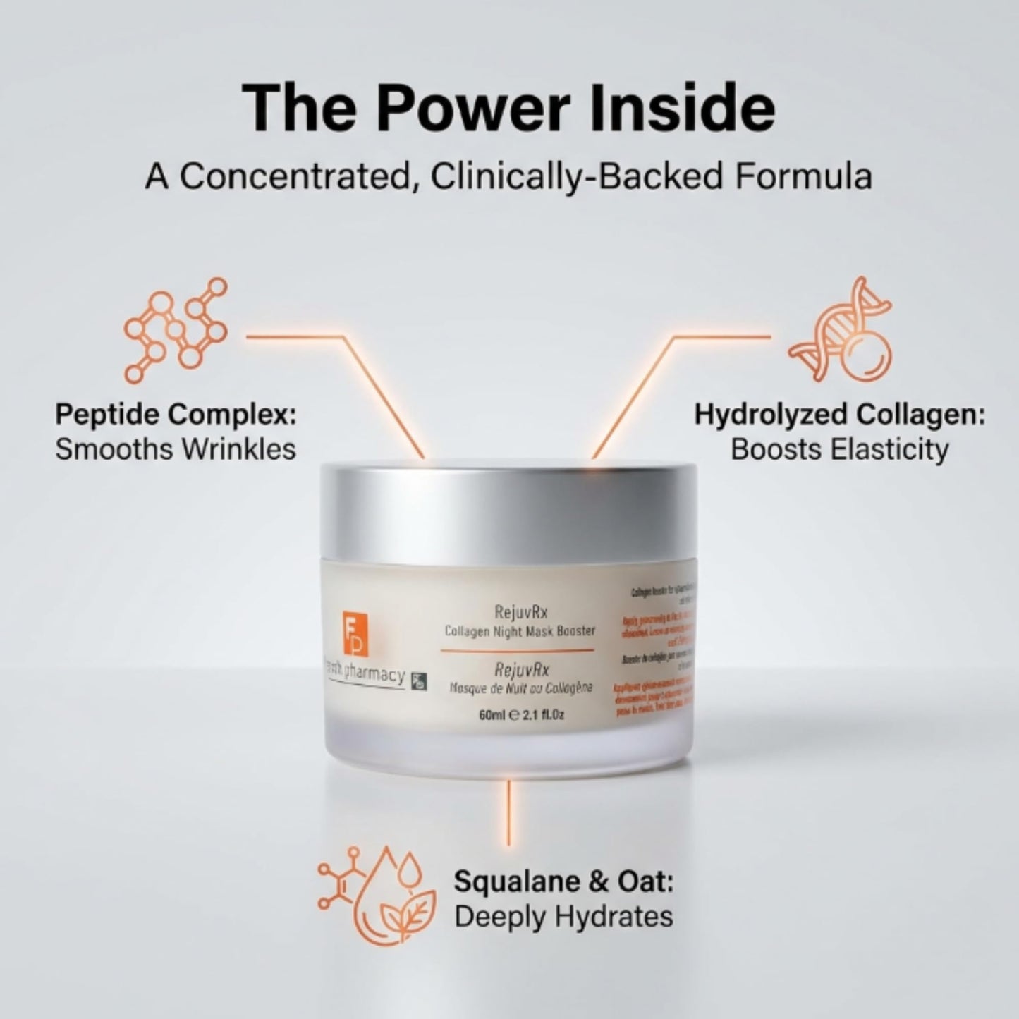 FRENCH PHARMACY RejuvRx Collagen Night Mask Overnight Firming Treatment with Peptides, Hydrolyzed Collagen & Squalane Boosts Elasticity, Smooths Wrinkles, Deep Hydration 60ml