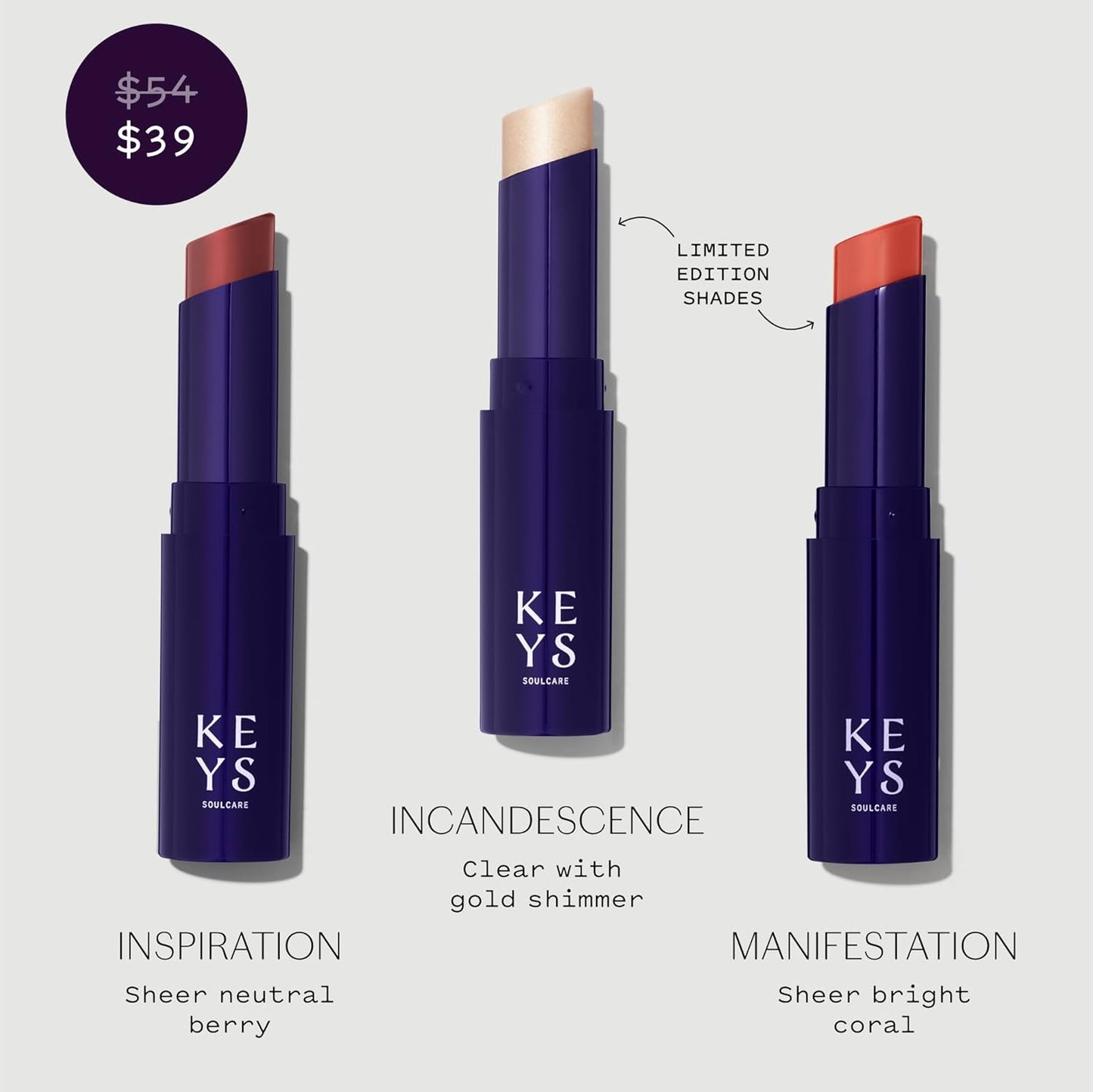 Keys Soulcare Comforting Tinted Lip Balm - Moisturizing Shea Butter Formula for Soft, Smooth Lips | Buildable Sheer Color, Vanilla Scent