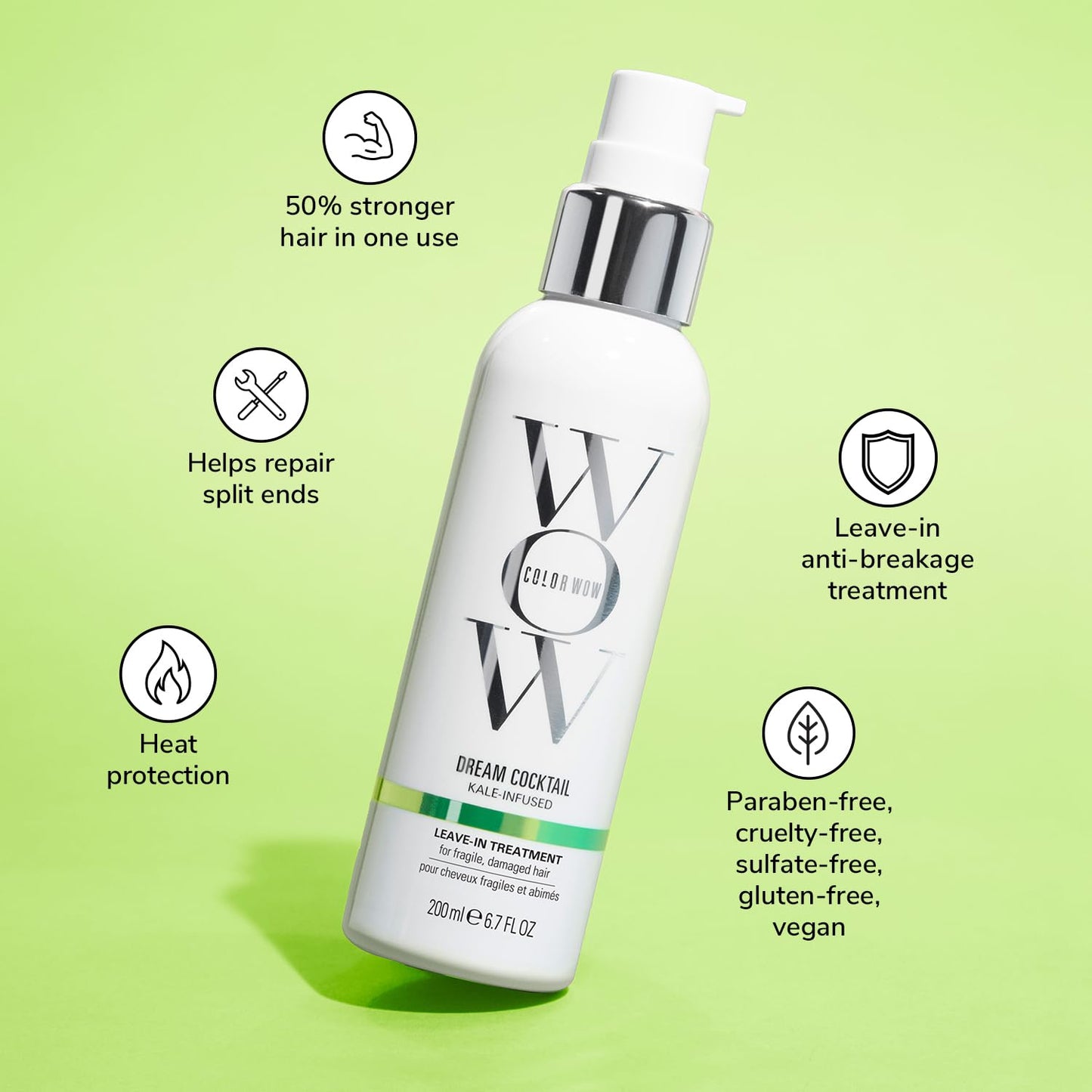 Dream Cocktail Kale Infused Leave-In Treatment - Reduce Hair Breakage 50% | Powerful Heat Protectant for Damaged Hair