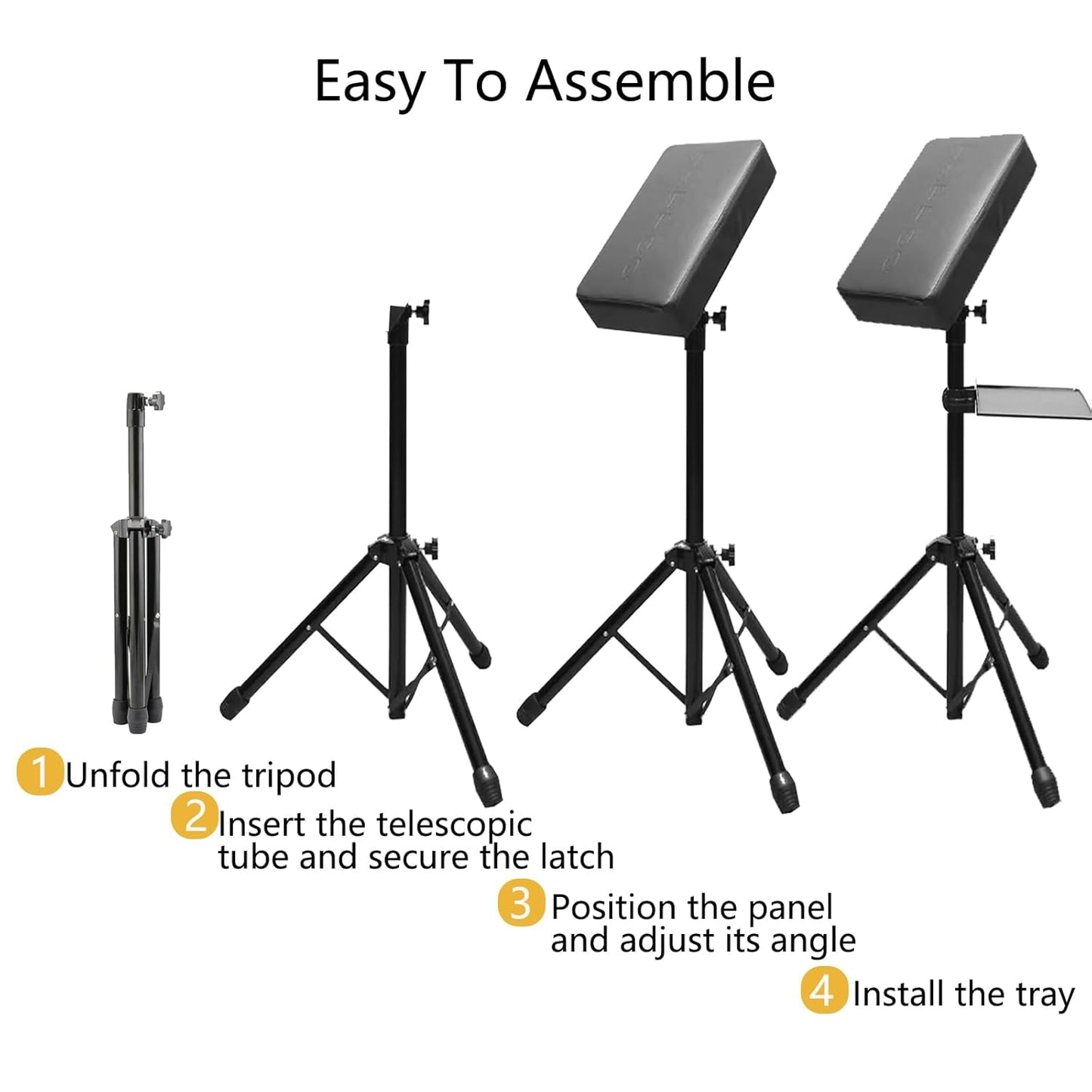 Tattoo Arm Rest Stand with Tray - Adjustable Height, Sponge Pad, Tripod Base