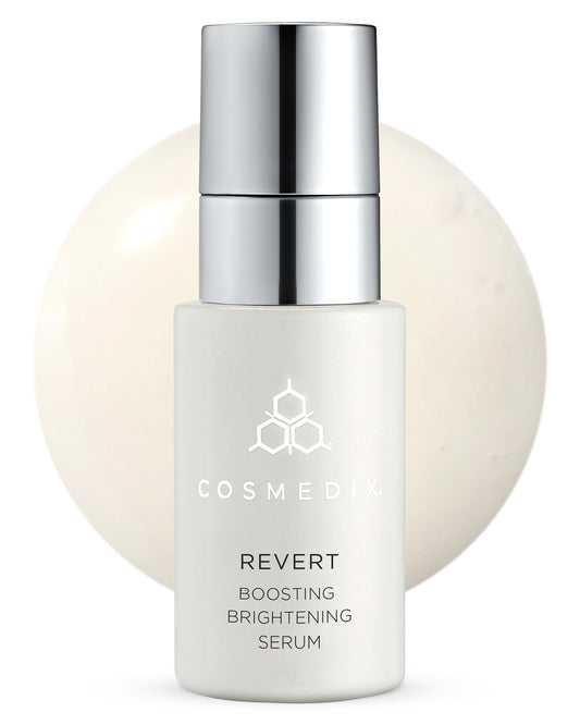 COSMEDIX Revert Boosting Brightening Face Serum - Hydrating Facial Serum for Dark Spots & Uneven Skin Tone - Firming Skincare for Brighter & Natural Glow, All Skin Types, Cruelty Free, 30mL