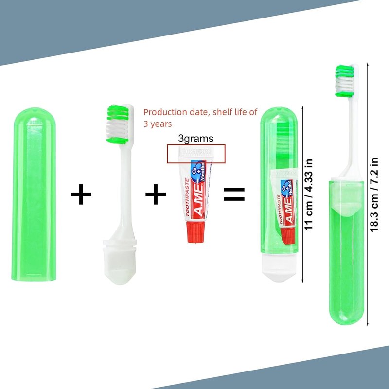 Traveling Toothbrush Set - Disposable Mini Toothbrushes with Cover | 50 Count for Camping & Hiking