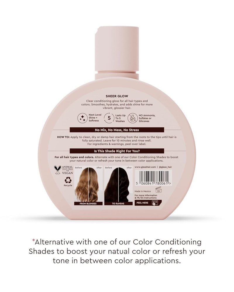 Glaze Supergloss Sheer Glow Clear Hair Gloss Mini – Smooths, Lightweight, Adds Mirror Shine & Improves the look of Damaged Hair – Travel Size 1.7 oz