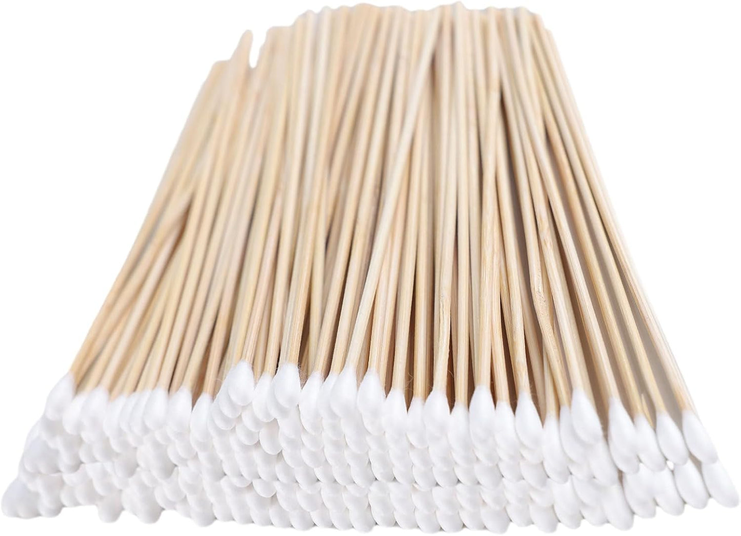 6-Inch Wooden Sterile Cotton Swabs - Individually Wrapped for Home Health & Beauty Care - Ideal for Ear Cleaning, Makeup, Jewelry & Piercing Aftercare (6 Inch Long, Count, 400)