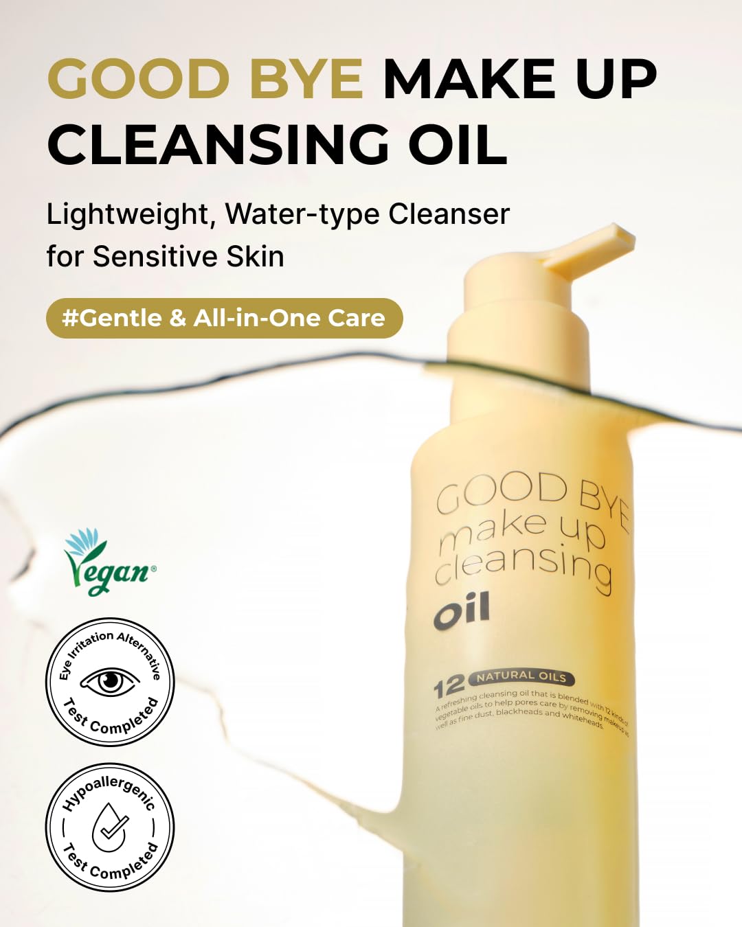 Good Bye Makeup Cleansing Oil - Pore Care & Daily Exfoliation | 6.76 fl oz, Lightweight Formula for Sensitive Skin