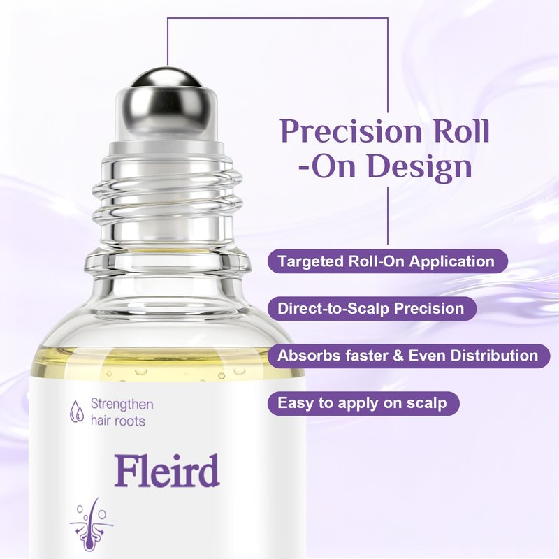 Rosemary Hair Growth Serum Roll-On | Rosemary Oil, Biotin, Anagain, Caffeine, Niacinamide | Fleird™ X7 Technology – Thinning Hair & Hair Fall – Thicker, Fuller Hair for Women & Men,1 Fl Oz (Pack of 2)
