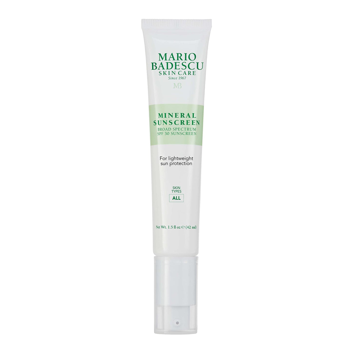 Mario Badescu Mineral Sunscreen SPF 30 for All Skin Types | Reef Safe, Oil-free Moisturizer Formulated with Zinc Oxide, Hyaluronic Acid & Antioxidants | 1.5 Fl Oz