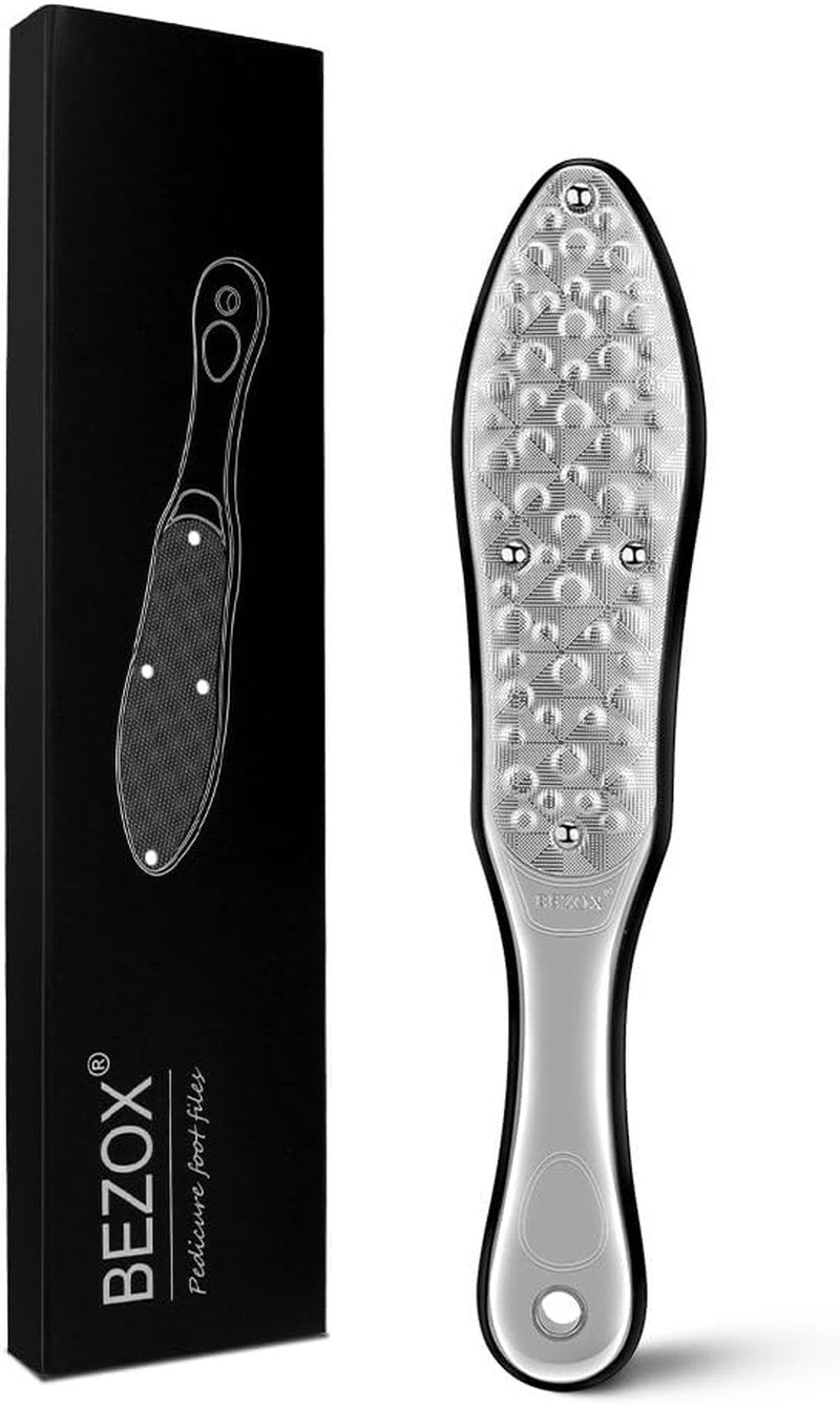 Professional Foot File Callus Remover - Double-Sided Pedicure Rasp for Cracked Heels & Dead Skin | Heavy-Duty Stainless Steel with Storage Bag & Gift Box