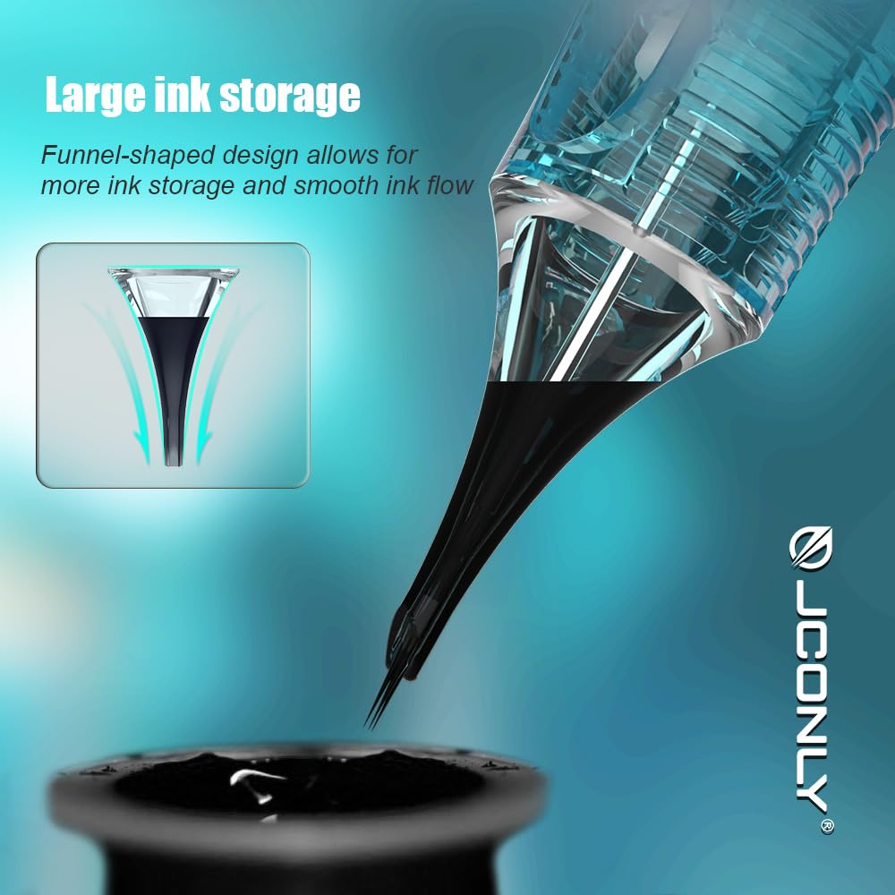 Tattoo Cartridge Needles - 20 Pcs #10 Bugpin 23 Curved Magnum | 0.30mm Diameter, Long Taper 5mm
