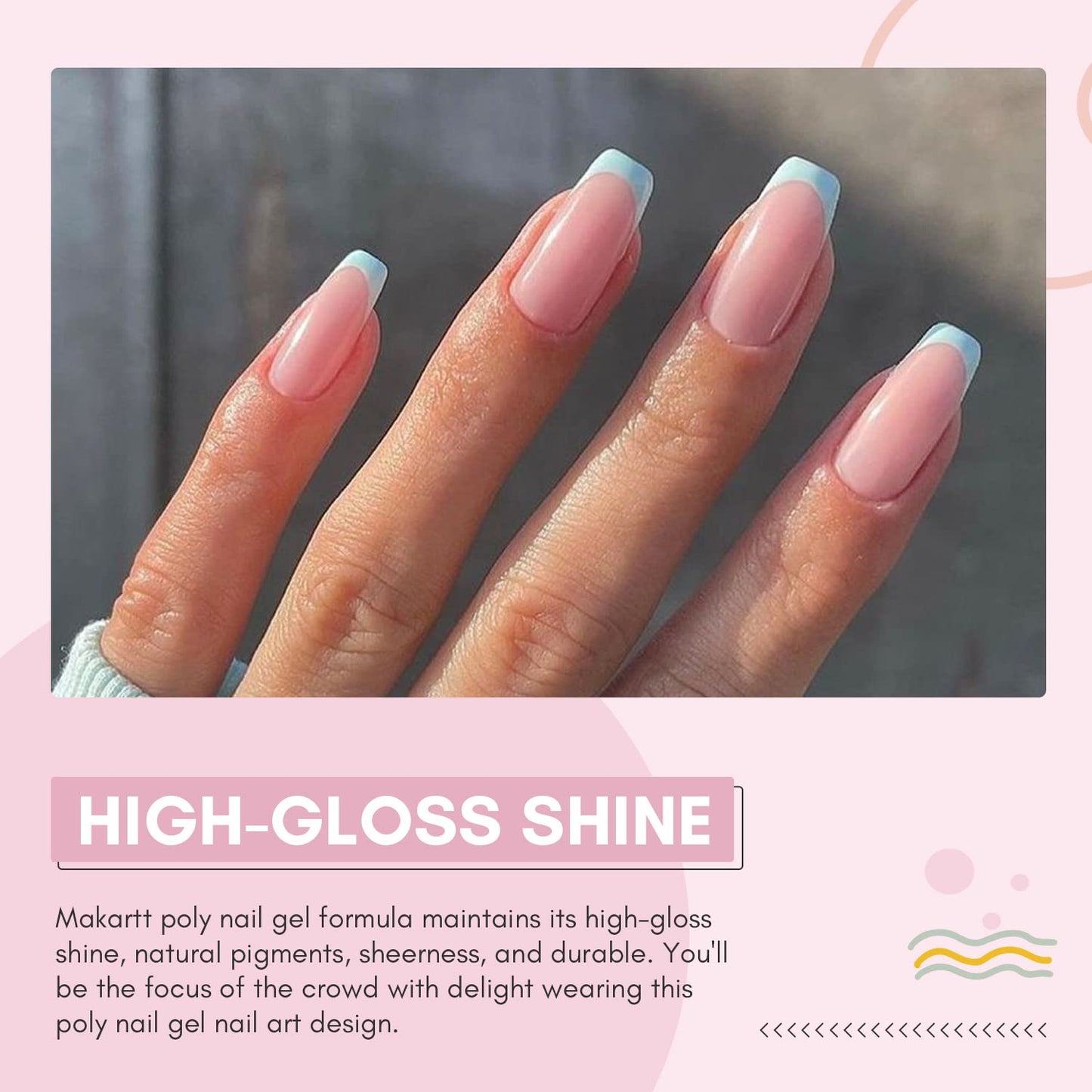Makartt Poly Nail Gel Natural Pink 50ML: Professional Gel Builder for Nail Extension Nail Strengthener Sculpture Beauty Gift 3D Gels Molder Nail Art Easy DIY at Home Salon