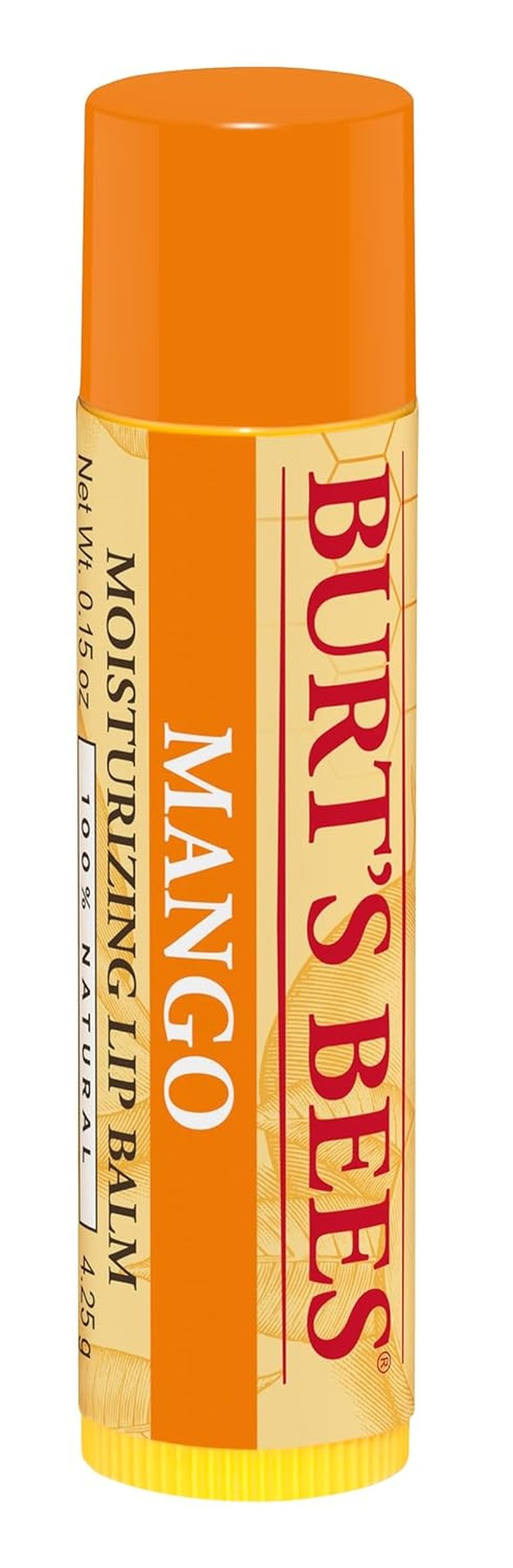 Burt's Bees Lip Balm - Mango Flavor, Natural Beeswax Moisturizer | 2 Tubes, 0.15 oz Each