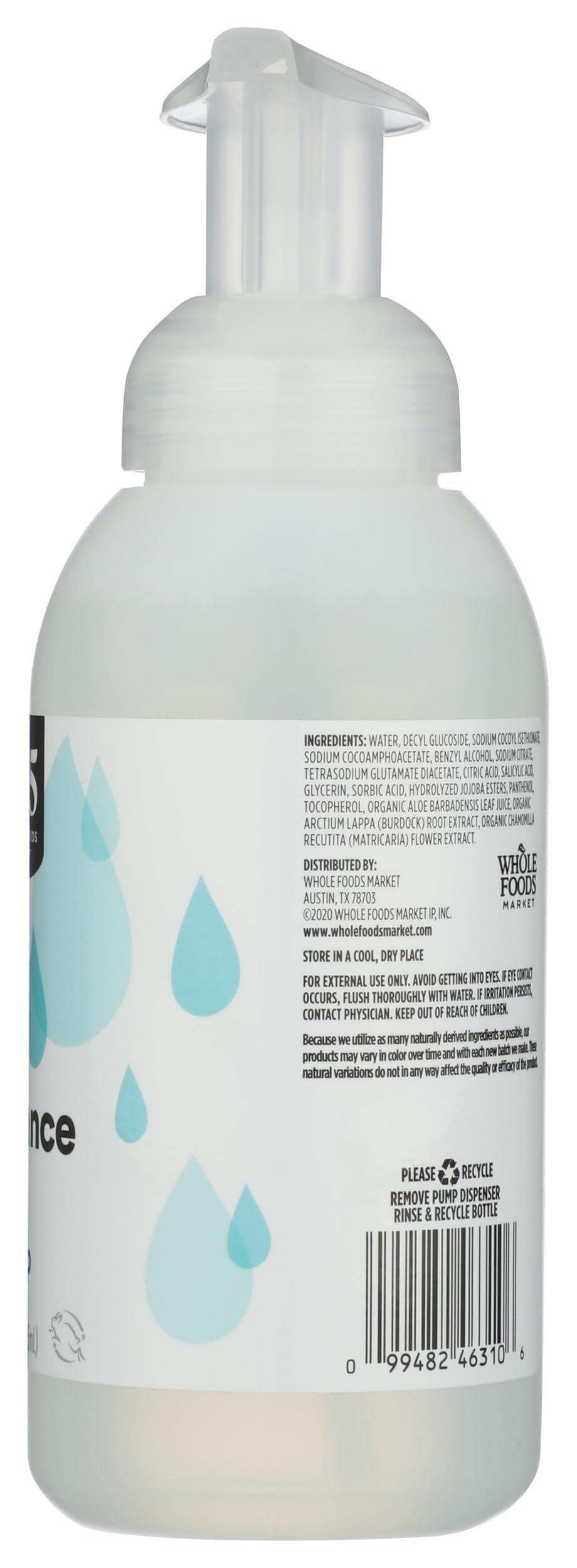 365 by Whole Foods Market, Foaming Hand Soap, Fragrance Free, 12 Fl Oz
