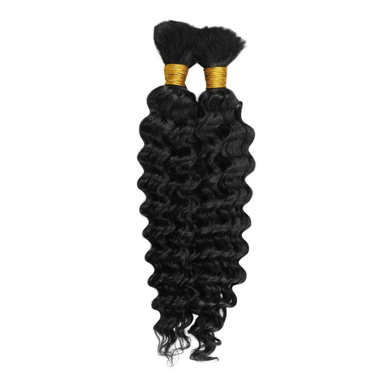 Janet Collection Human Hair Braids Deep Bulk (18"-24") (18 Inch, 1B)
