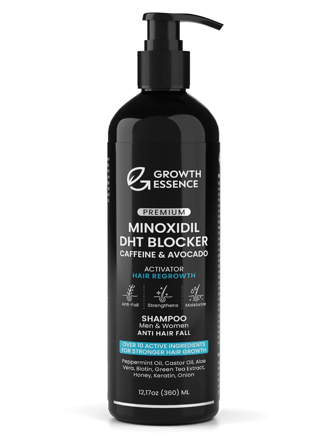 Minoxidil & Biotin Shampoo for Hair Growth - Caffeine, Castor Oil & Onion Infused | DHT Blocker for Thicker, Healthier Hair