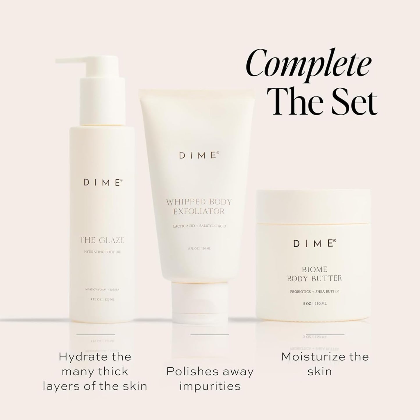 DIME Beauty Biome Body Butter - Probiotic Hydrating Body Cream for Dry Skin with Shea Butter, Squalane and Lactococcus Ferment, Non-Greasy Body Moisturizer, Vegan Cruelty-Free, 5 oz / 150 ml