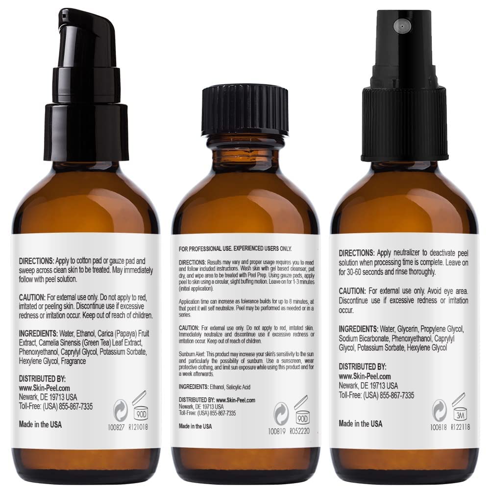 MedPeel Salicylic Acid 10% Essential Peel Kit, Includes Peel, Prep