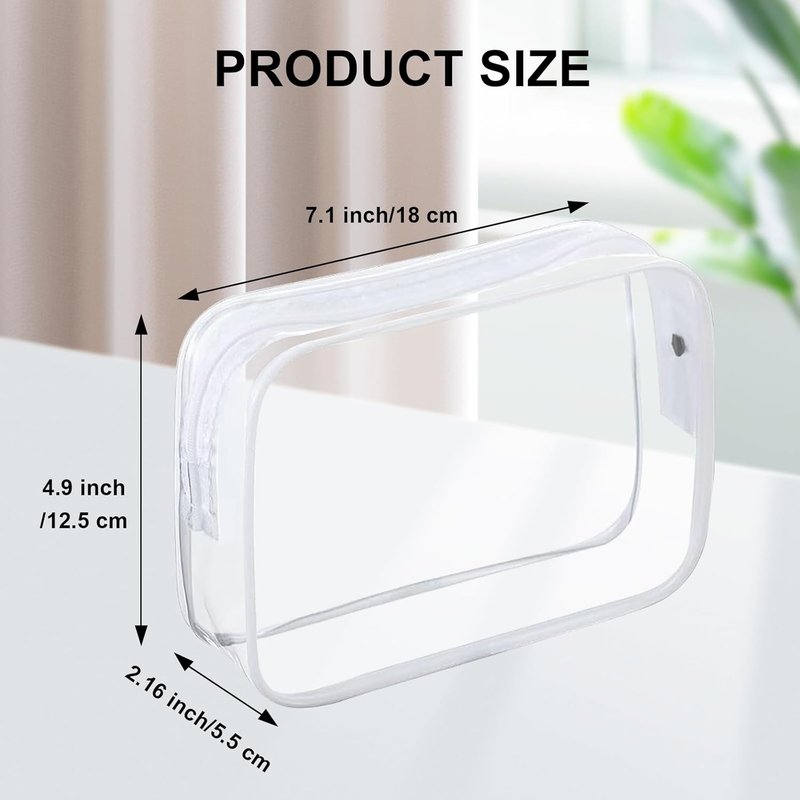Clear Makeup Bags - 36 PCS Waterproof Travel Cosmetic Organizers | Zippered Toiletry Bags for Men & Women