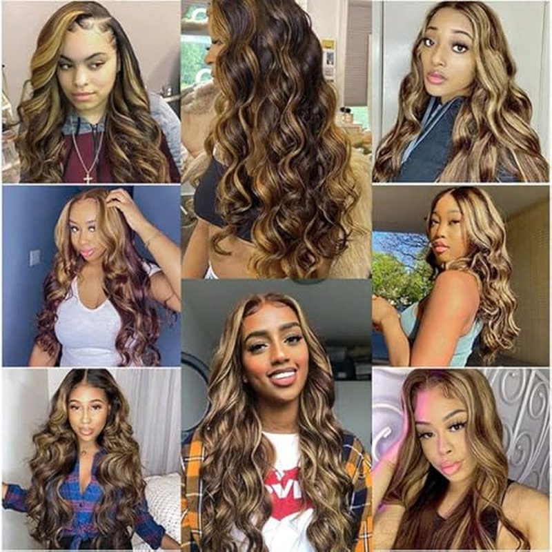 Blonde Bundles Human Hair P1B27 Body Wave Bundles Niegmeag Virgin Remy Hair 3 Bundles 24 26 28 Inch Double Weft Soft and Silky Honey Blonde Bundle Hair Weave