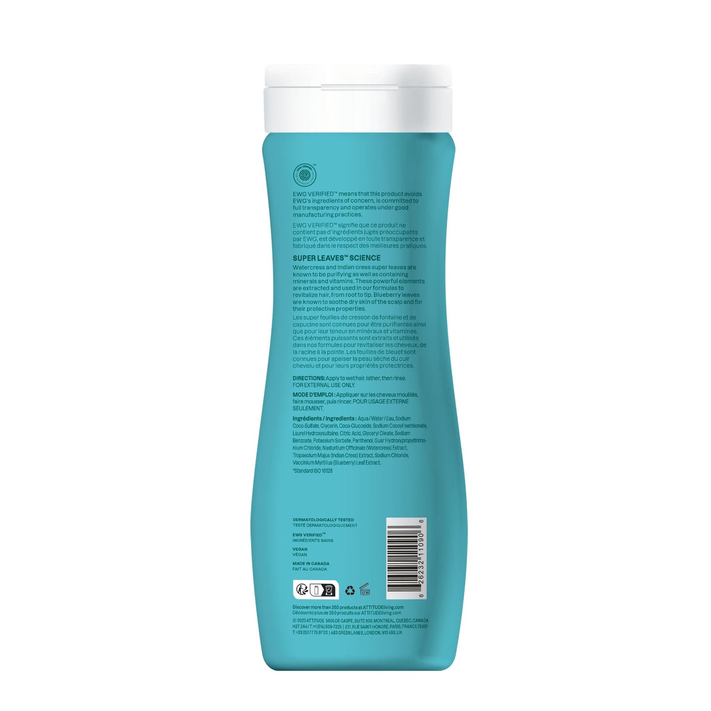 ATTITUDE Extra Gentle Hair Shampoo, EWG Verified, Soothes Dry Scalp, Naturally Derived Ingredients, Vegan and Plant Based, Unscented, 16 Fl Oz