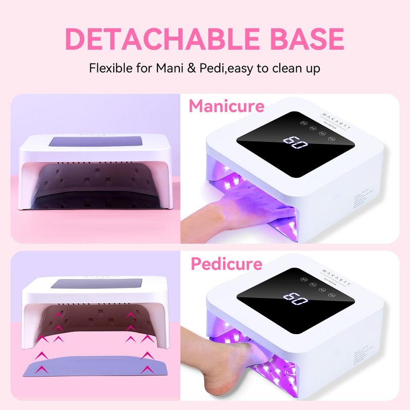 Makartt Mini UV Light for Gel Nails - Fast Curing UV LED Dual Light Nail Dryer Cure Lamp with 3 Timers & Auto Sensor for All Nail Art Design Salon Home DIY Use (Plug-in Model)