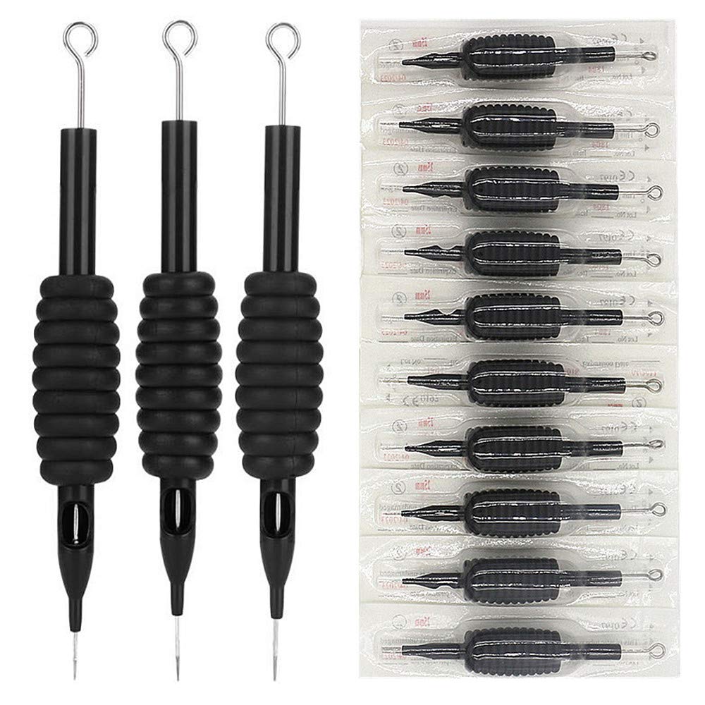 Tattoo Needles and Tubes Combo - 40 Pcs Disposable Tattoo Tubes with Assorted Needles 3RL-9M1 | Perfect for Tattoo Machines