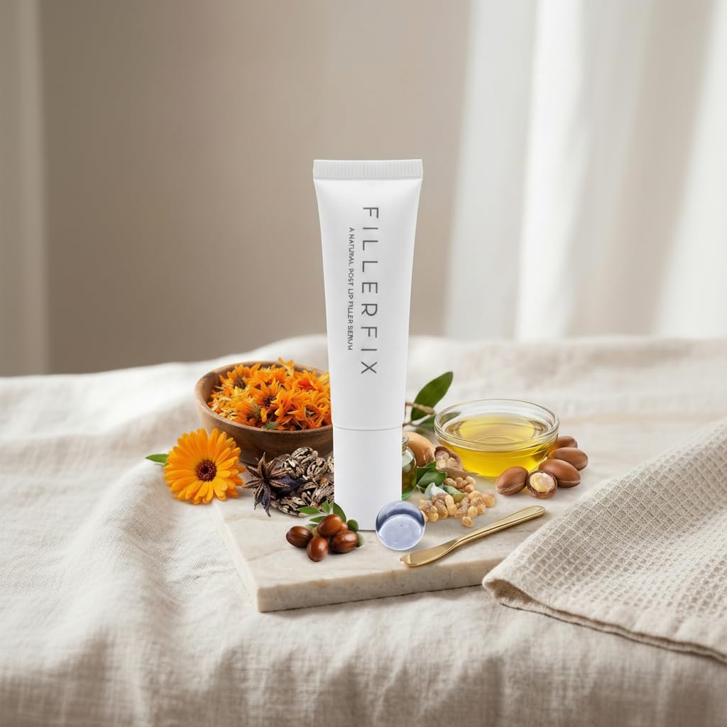 FillerFix Arnica Lip Balm for Lip Filler Aftercare – Organic Lip Serum with Cooling Ceramic Tip – Arnica & Calendula Lip Treatment
