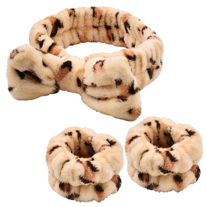 Sisadodo Face Wash Headband Wristbands for Women Bow Head Wrap Band for Washing Face Spa Makeup Headbands for Skin Care Hair Band