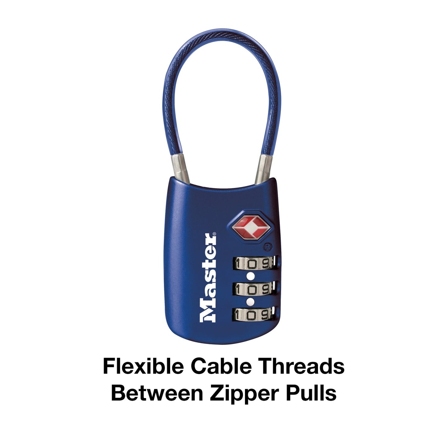 Master Lock Blue Set Your Own Combination TSA Approved Luggage Lock, Travel Zipper Padlock is Perfect for Suitcases, Bags, or Backpacks, 4688D