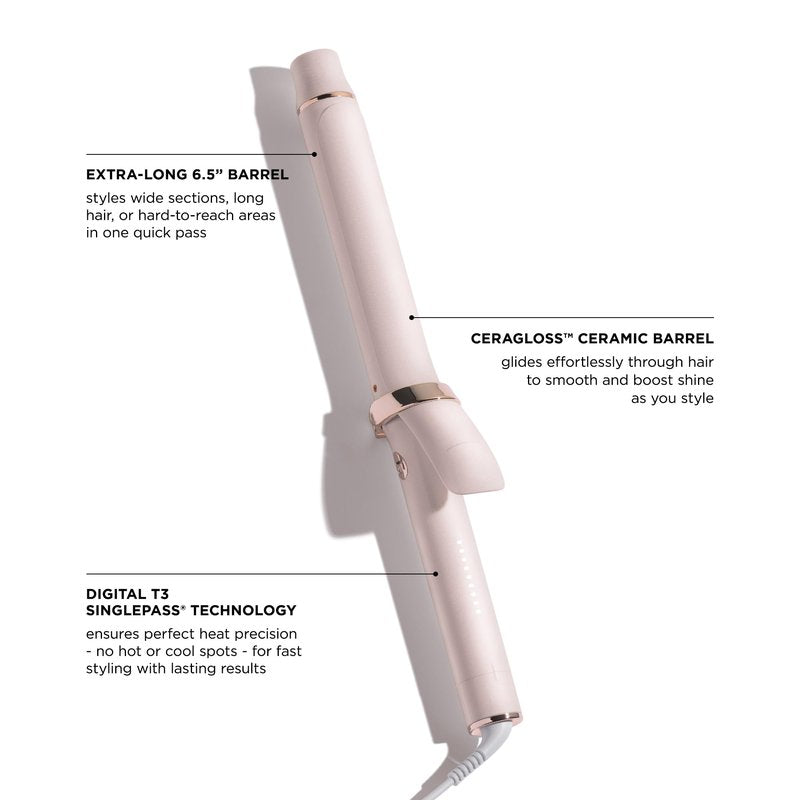 T3 SinglePass Curl X Extra-Long Barrel Curling Iron with 9 Heat Settings and Ceramic Barrel for Fast Styling and Lasting Results on All Hair Types