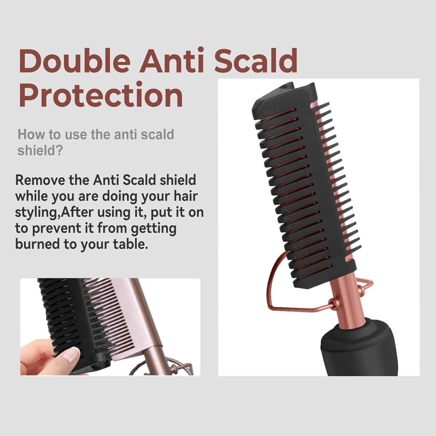 Heating Comb with 12 Temp Settings - 450°F Straightening & Curling Tool | 110-240V