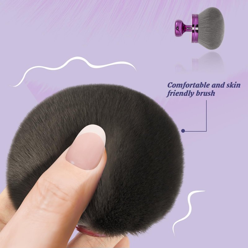 UNIMEIX Extra Large Body Makup Brush for Self Tanner with Drawstring Bag, 3.2 Inch Blend and Blur Body Sunscreen Applicator for Face, Legs, Body, Cream and Foundation (Purple)