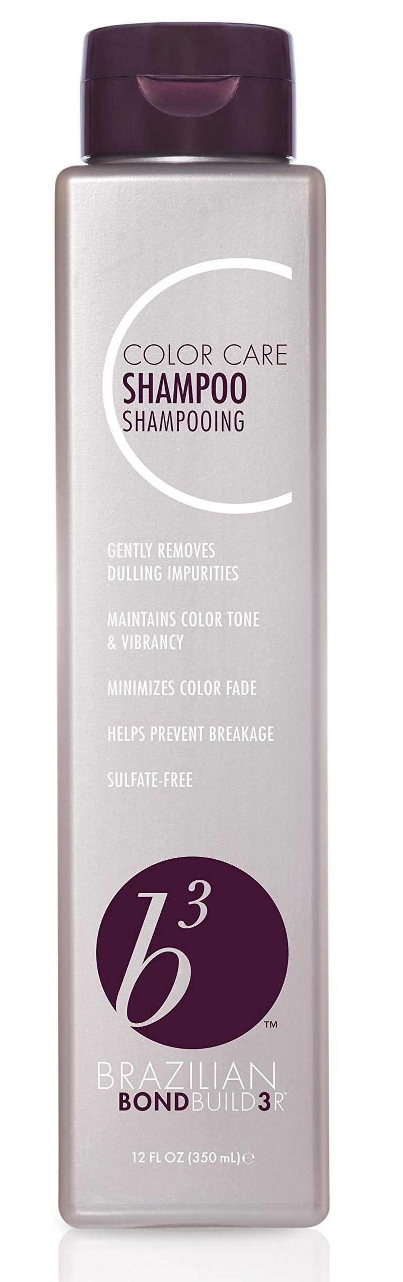 B3 Brazilian Bondbuilder Color Care Shampoo For Color-Treated Hair Gently Cleanses, Prevents Color Loss and Fade - Sulfate-Free 12oz.
