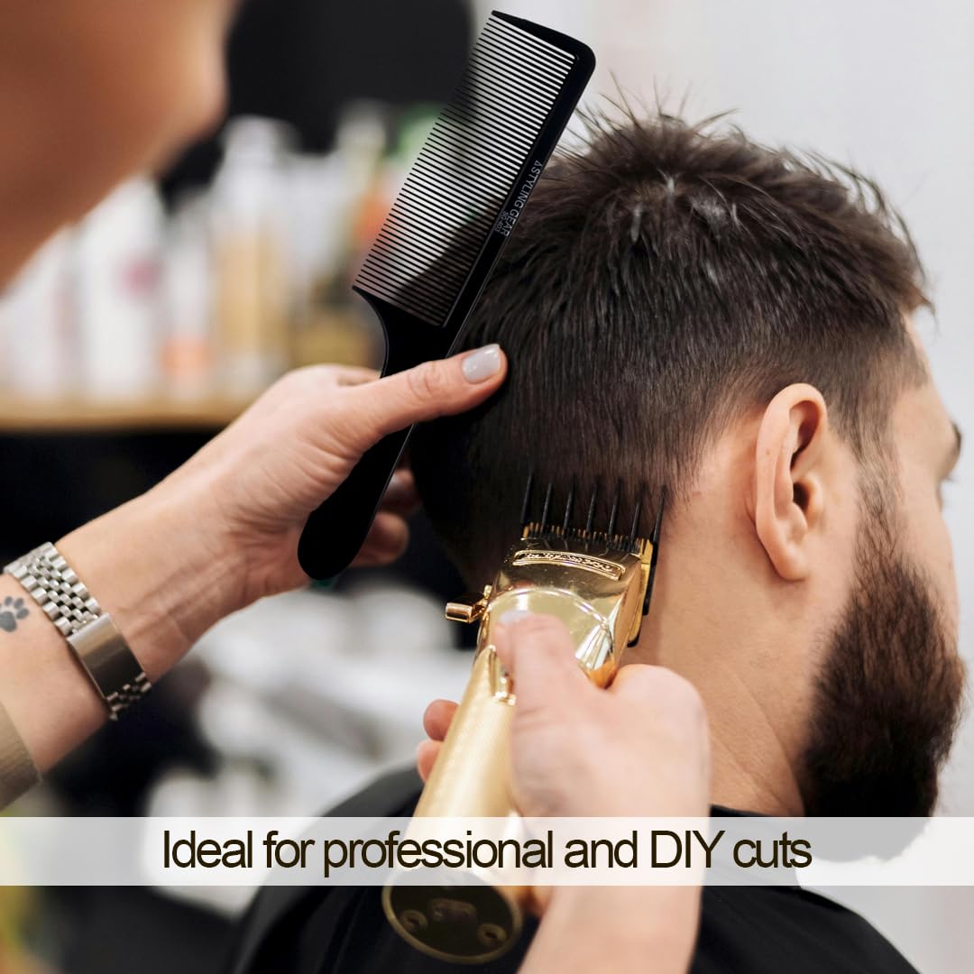 12 Pack – No. 403 Flexible Fade Barber Clipper Combs. Thin Blending & Cutting Combs for Flattops, Scissor Over Comb, Clipper Over Comb – Individually Wrapped, Stain Resistant