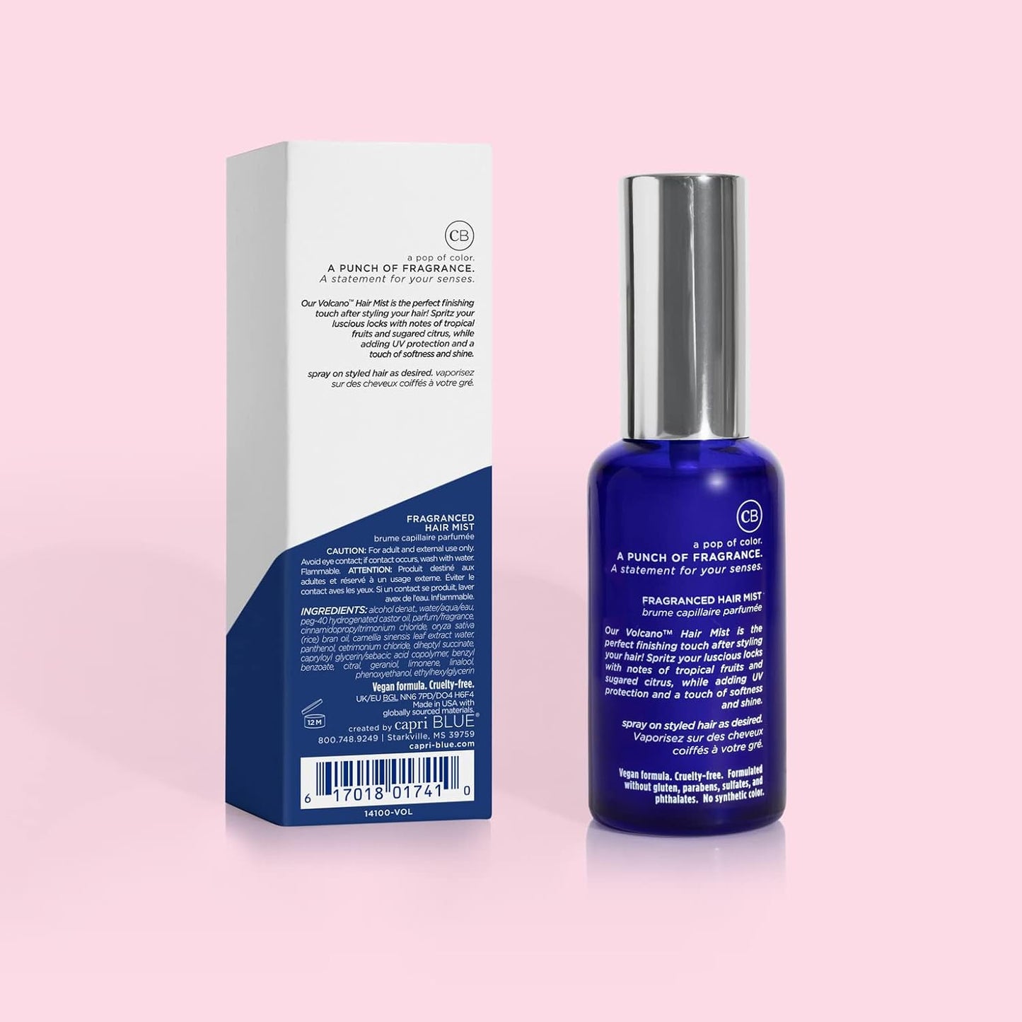 Capri Blue Volcano Hair Mist - Fragranced Shine Spray with Green Tea & Rice Bran Oil | 1.6 fl oz