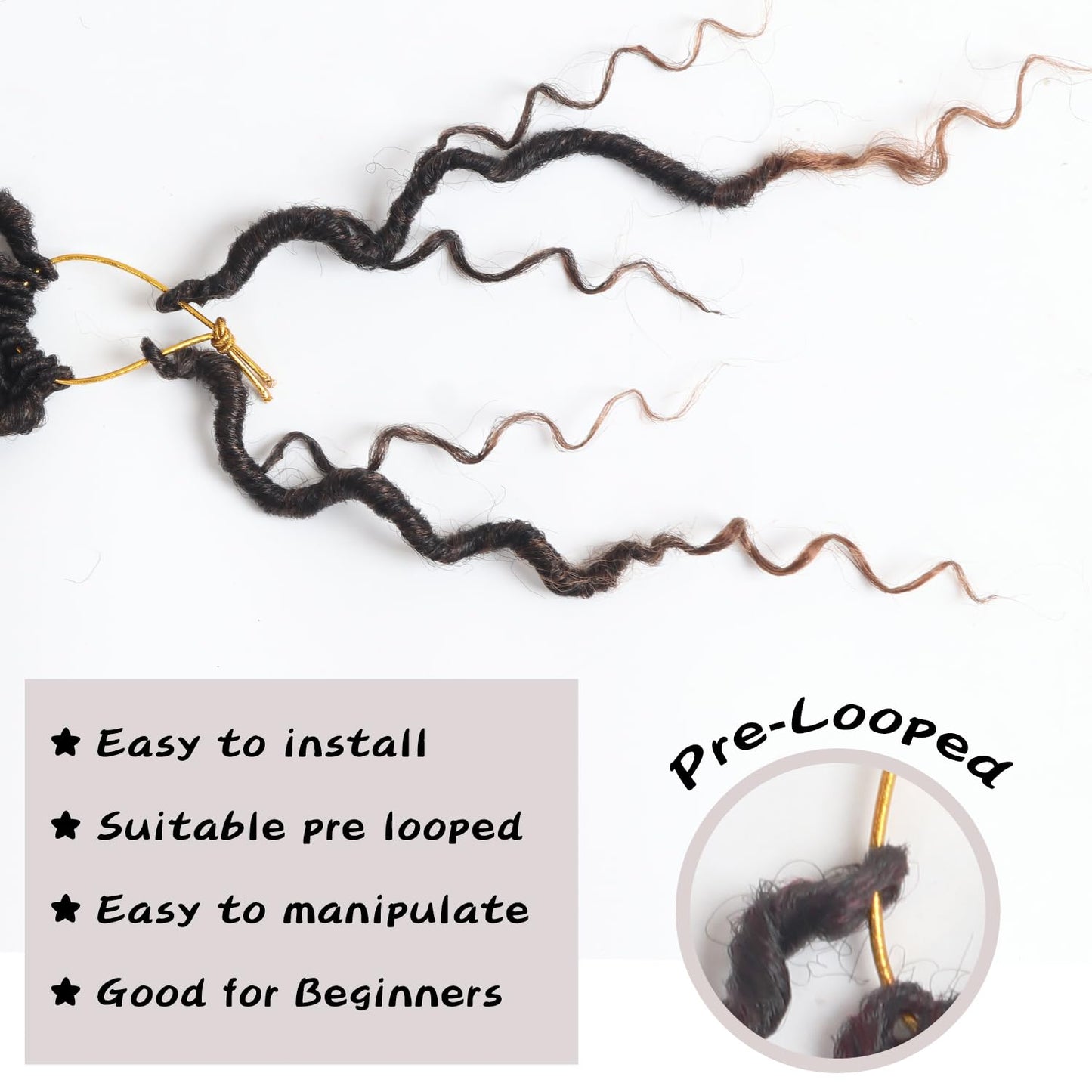 Goddess Locs Crochet Hair - 8 Inch Faux Locs Synthetic Hair | Boho Style with Curly Ends - 9 Packs