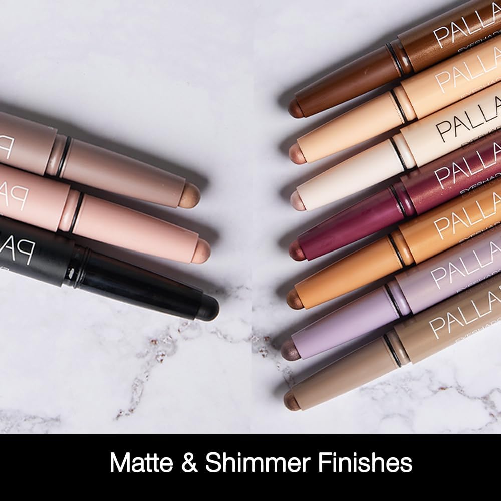 Waterproof Eyeshadow Stick - Long-Lasting, Smudge-Free Formula | Matte Rose with Blending Sponge