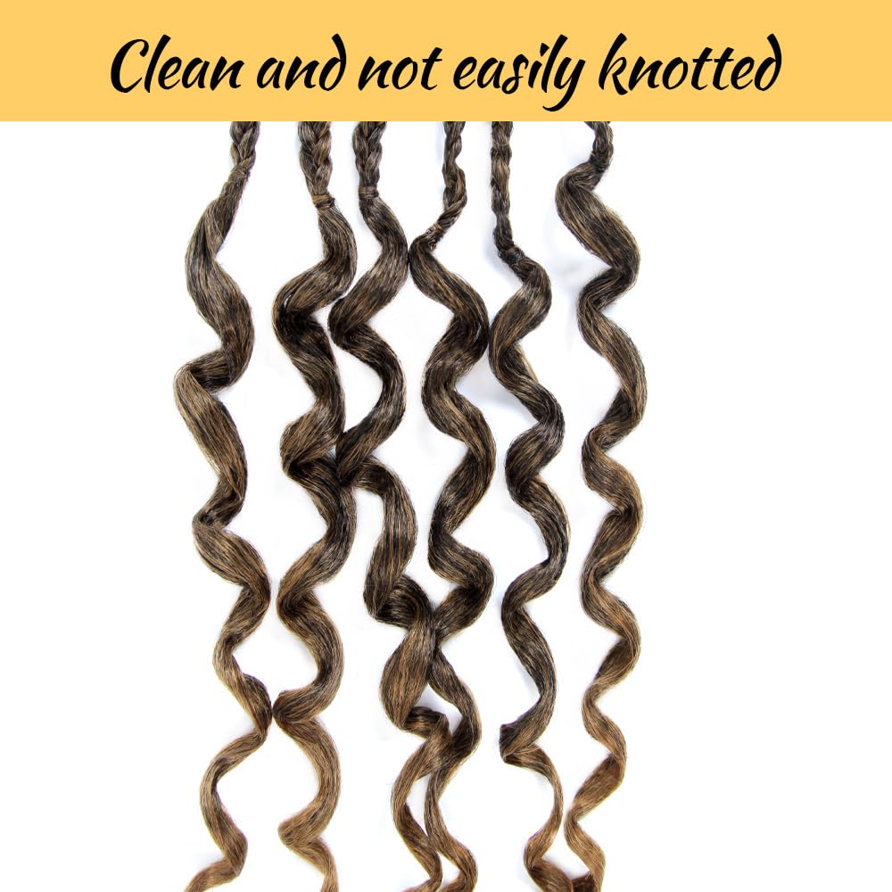 SECPOCPONY Long Boho Curl Box Braids Crochet Hair, 30 Inch, 8 Packs, T27