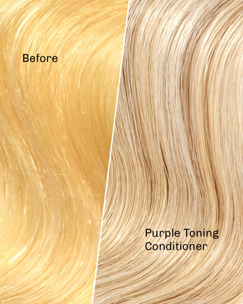 oVertone Haircare Purple Toning Conditioner - Neutralizes Brassiness for Blonde & Platinum Hair - Deeply Hydrating Formula with Shea Butter & Coconut Oil - Vegan, Cruelty-Free, Paraben-Free - 8 oz