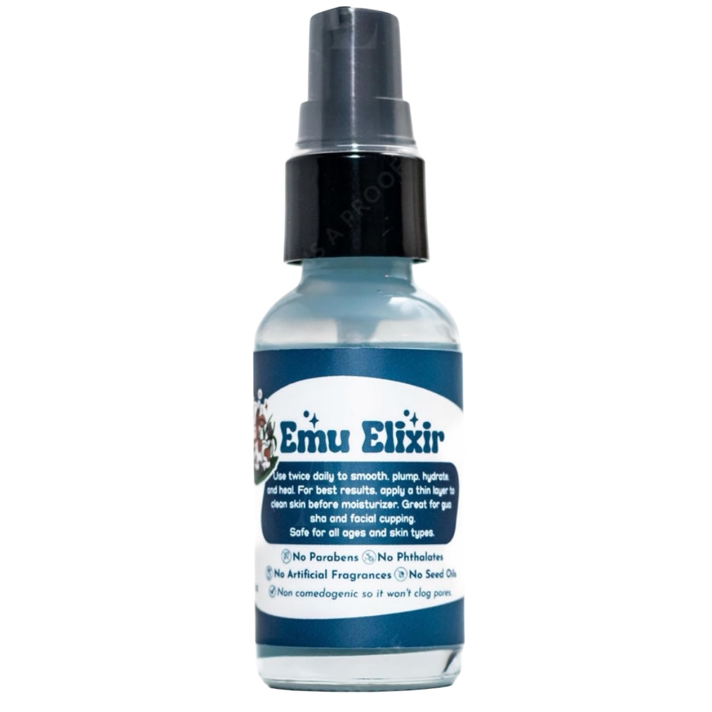 Emu Elixir Serum for hydration, morning and evening moisturizer, facial massage, fine lines and wrinkles, gua sha, cupping, acne, eczema and more. Organic and chemical free emu oil.