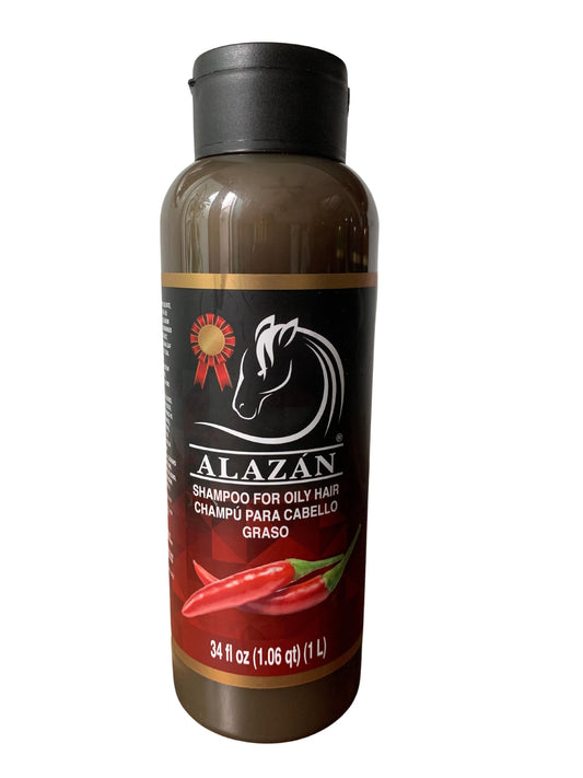 ALAZAN SHAMPOO OF HORSE, FOR HUMAN USE, WITH CHILE AND SABILA FOR OILY HAIR