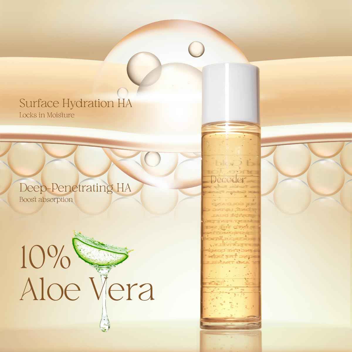 Decoder Liquid Gold Radiance Toner-Serum | Hydrating Face Toner with Hyaluronic Acid, Rose Water & Centella – Alcohol-Free, 24K Gold Infused Skincare for Sensitive Skin & Barrier Repair（5.07 Oz）