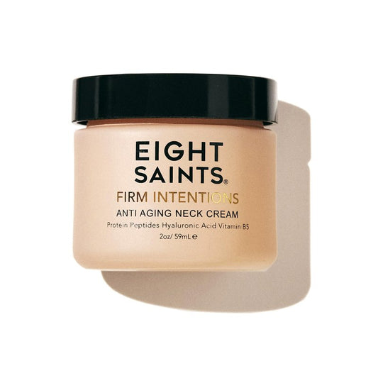 Eight Saints Firm Intentions Anti Aging Neck Cream For Firming Skin and Reducing Wrinkles, with Protein Peptides, Hyaluronic Acid, and Niacinamide, 2 Ounces