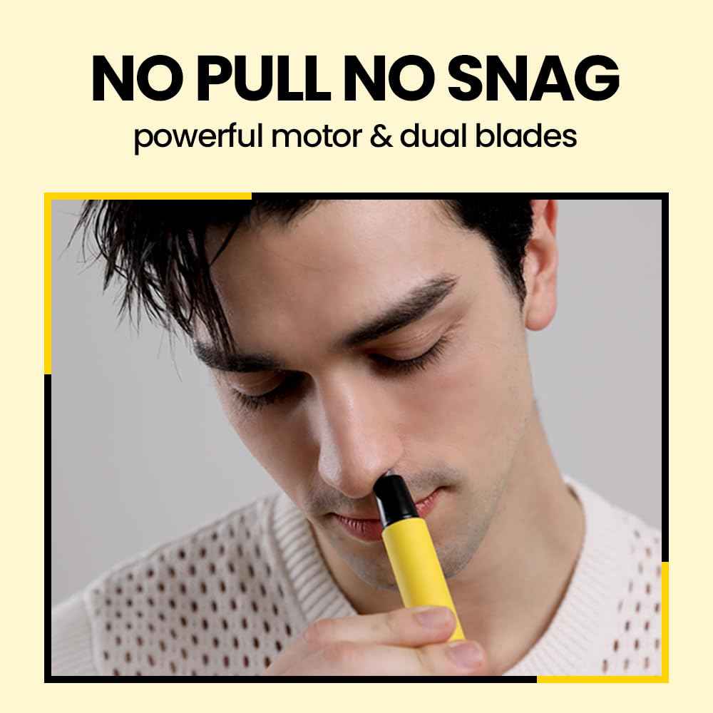 Gorilla Technique Nose Ear Hair Trimmer for Men, Rechargeable 2-in-1 Trimmer for Nose Ear Eyebrow Hair Removal, No Pull No Snag Grooming with High-Speed 10,000rpm Motor, 2 Heads