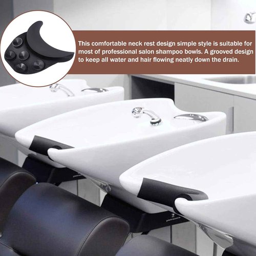 Shampoo Bowl Neck Cushion, Salon Neck Rest Cushion, Shampoo Bowl Neck Rest Silicone Neck Cushion for Home Wash Basin & Professional Salon Hair Washing Tray Suction Cup Design