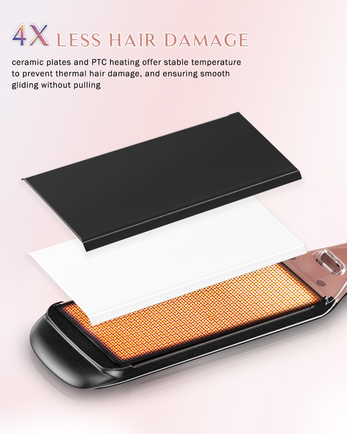 DORISILK 500 Degree High Temp Professional Hair Straightenr ， Ceramic Wide Flat Iron ，2 in 1 Hair Straightener and Curler，Plasma Flat Iron Get Frizz-Free and Shiny