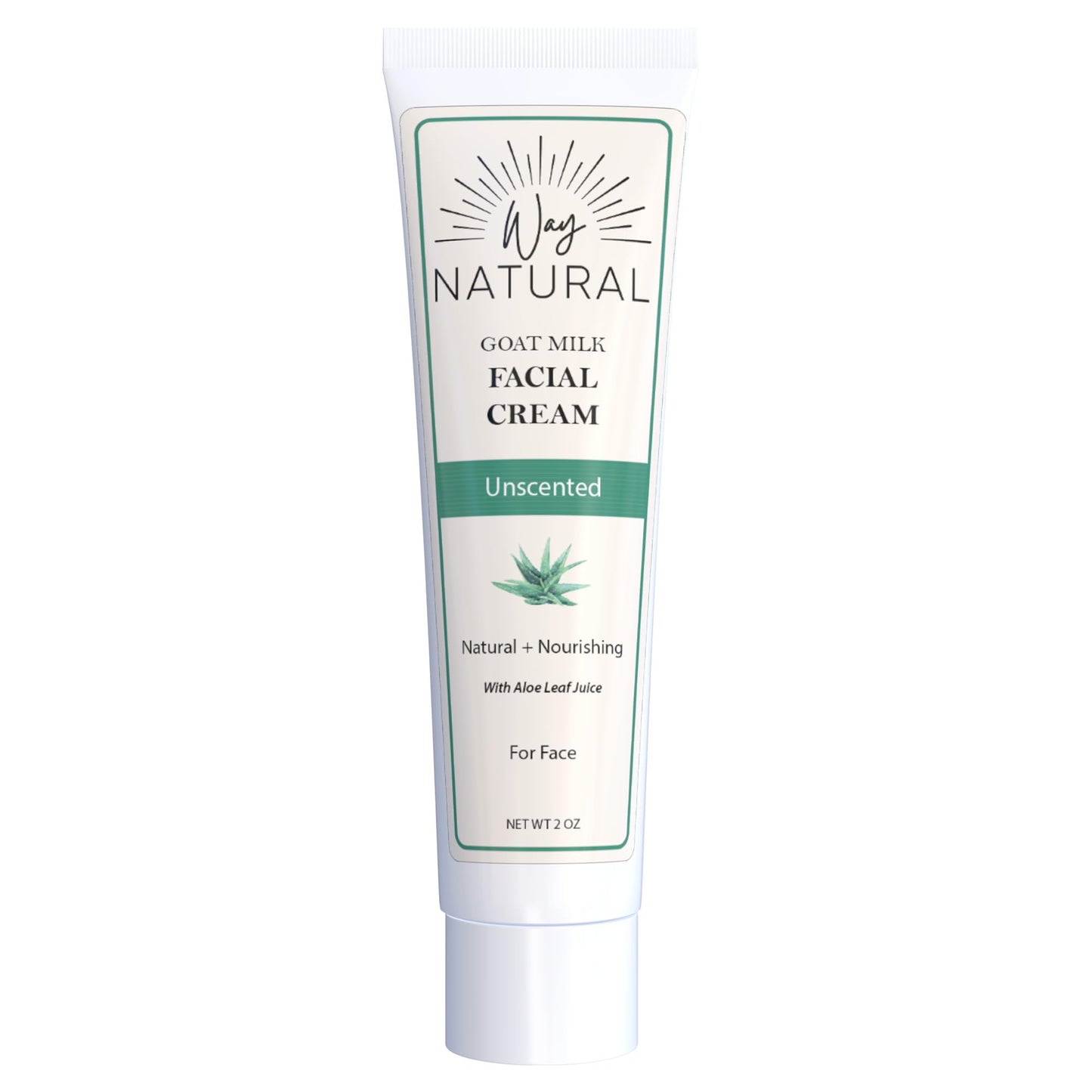 Way Natural Goat Milk Lotion, Fragrance-Free - Natural Facial Moisturizer for Women & Men w/Aloe - Hydrating Face Moisturizer for Dry Skin, Day & Night - Unscented Goat Milk Face Cream - 2oz Tube
