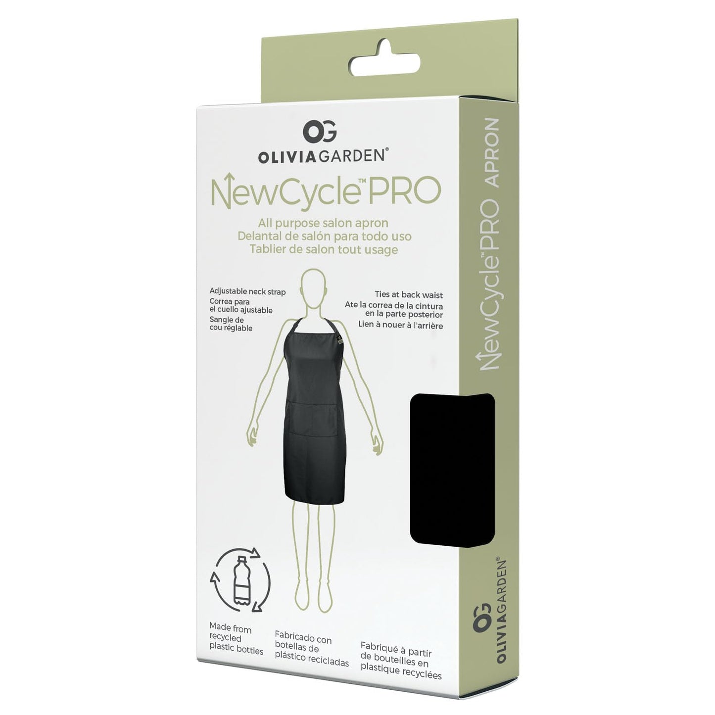 Olivia Garden Professional Hair Bleach Highlighting Apron, Waterproof Hairdresser Smock, All-Purpose Adjustable Black Stylist Apron for Colorists and Salon Use