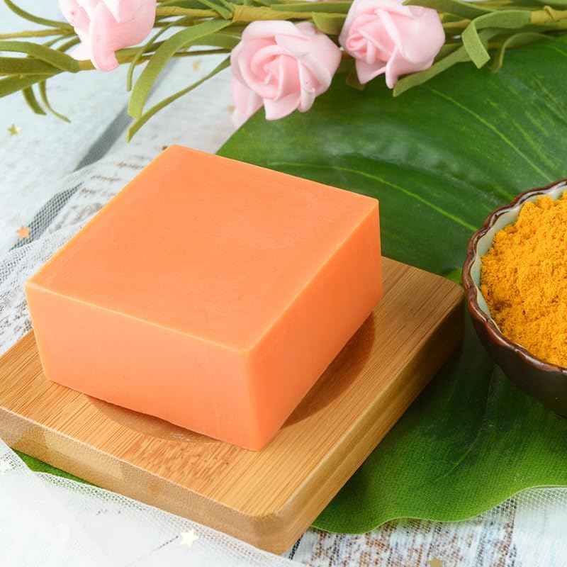 guluxly Lemon Turmeric Kojic Soap Bar – Natural Turmeric Handmade Soap with Lemon, Vitamin C for All Skin Types