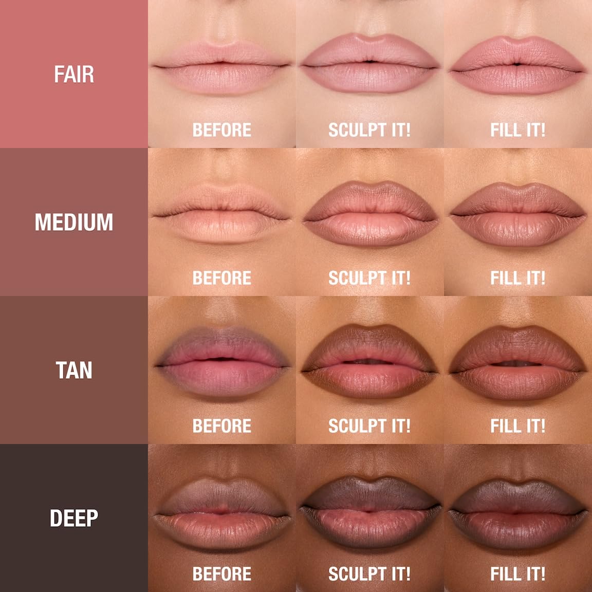 Charlotte Tilbury Lip Cheat Contour Duo - Dual-Sided Lip Liner Pencil to Sculpt & Fill for an Easy Contour Effect - Helps Prevent Lipstick Feathering - Medium