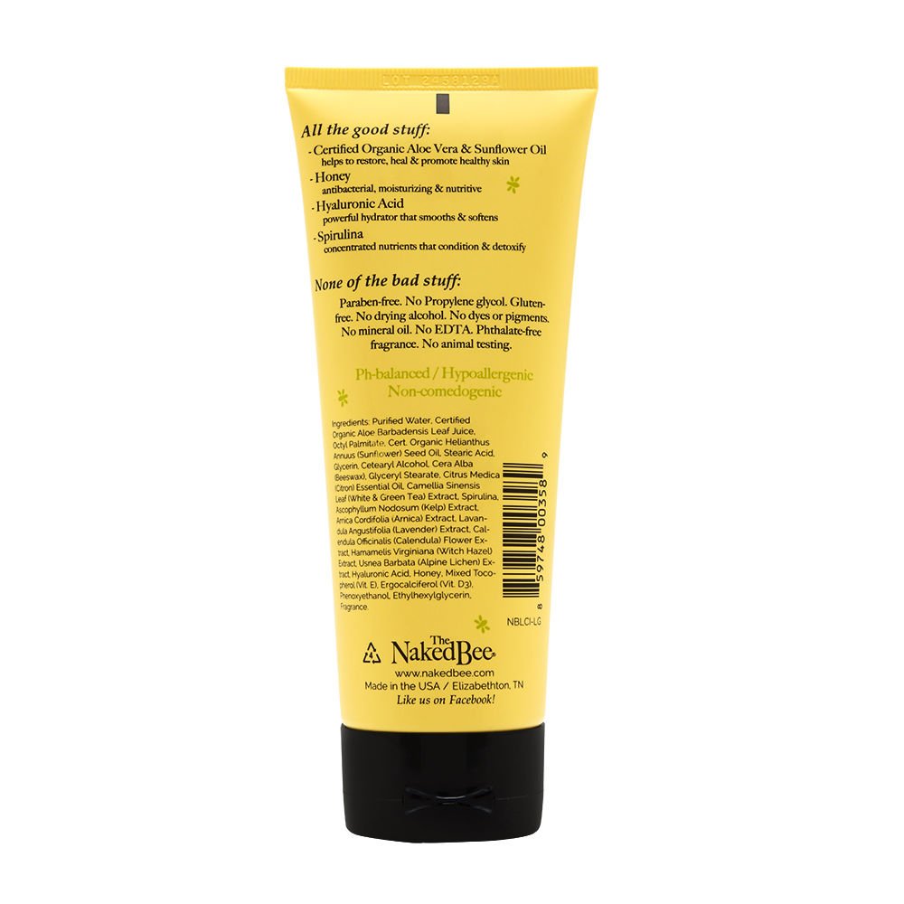 The Naked Bee Nourishing Body Lotion for All Skin Types (6.7 Fl oz) Moisture Replenishing Lotion for Dry Skin with Citron & Honey